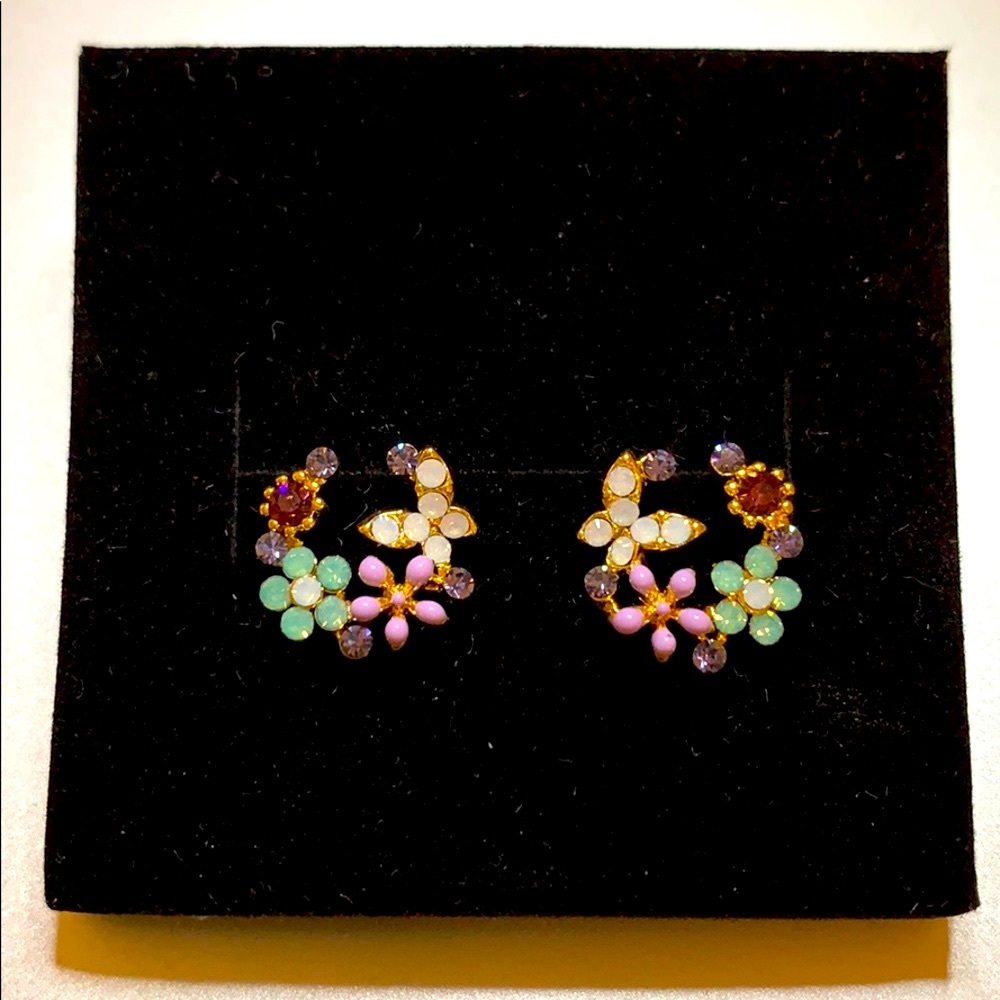 Gold Plated Flower Butterfly Earrings